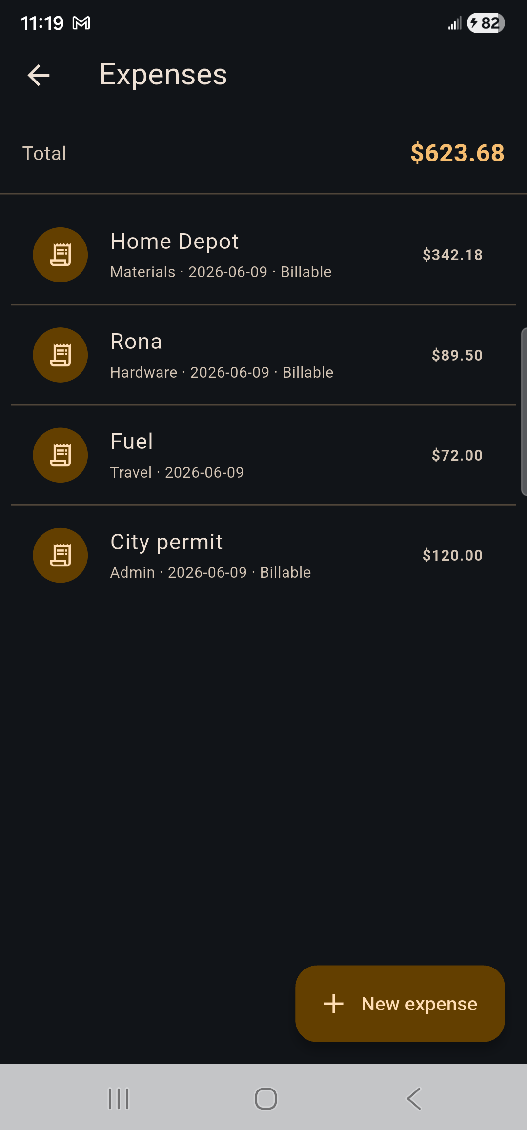 TradePro — Expenses